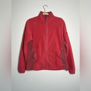 SALEWA Fleece Red Pink Full Zip Hiking Jacket Size L Made in Switzerland
